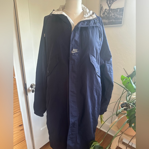 Nike Air x Kim Jones Trench Coat size S reversible navy pinstripe fishtail - Picture 5 of 13